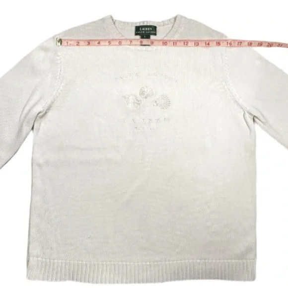 RALPH LAUREN | VTG Seashell Crew Neck Pullover Sweater Fisherman Core Nautical - Picture 7 of 13